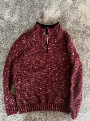 1803 - Born in the Alps - Herren Pullover/ Zipper, Rot, Größe 50, Wie neu