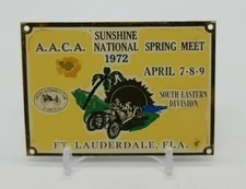 AACA Sunshine National Spring Meet 1972 Southeastern Div FL Car Plaque Badge