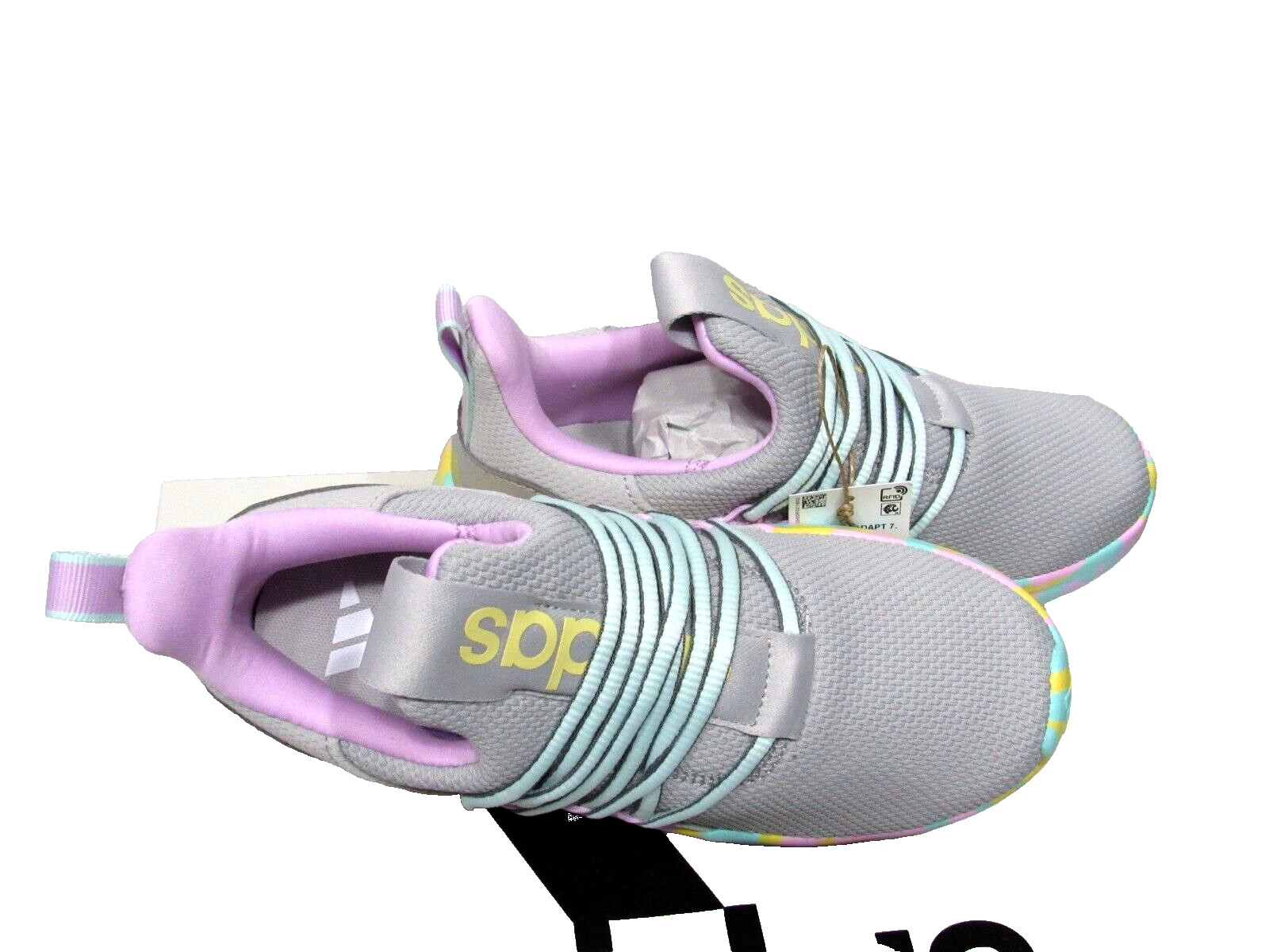 adidas Youth Girls size 5 Lite Racer Adapt 7.0 Slip-On Running Sneakers Gray