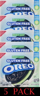 5x NABISCO OREO GLUTEN FREE MINT Chocolate Sandwich Cookies 12.47 oz - 5 PACK