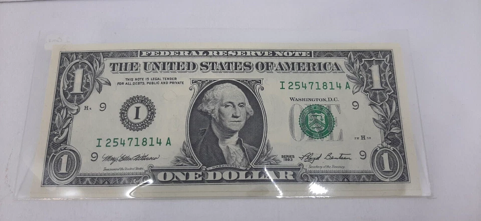 $1 1993 1 I/A BLOCK (fw) MINNEAPOLIS CU. P-1 Very Rare in Uncirculated condition - Image 2 of 3