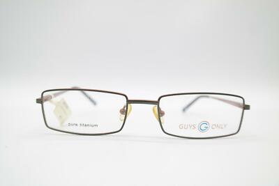 Vintage Guys Only 334 Titanium Green Bronze Square Glasses Frame NOS