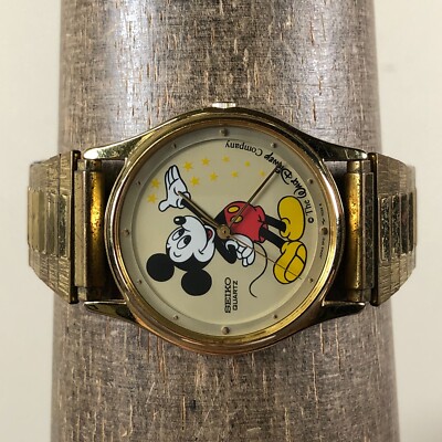 ミッキーマウス　時計 Seiko Unisex 5P31-7009 Disney Mickey Mouse Gold Expansion Quartz