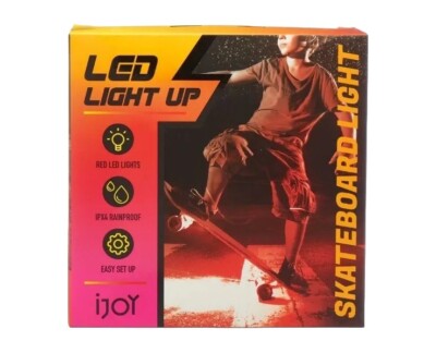 iJoy LED Light Up Skateboard Light Red With Rechargeable Battery