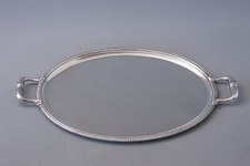 Christofle Malmaison Tray Oval with 2 Handles Silver Plated 65 x 42 cm