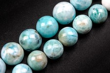 Genuine Natural Blue Larimar Beads Grade A Round Loose Beads 11/12/13MM