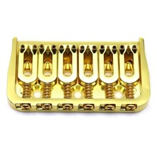 6 String Guitar Fixed Bridge &ndash; Metal Hardtail Bridges Replacement Part Gold