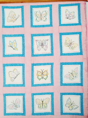 Jack Dempsey Themed Stamped White Quilt Blocks 9"X9" # 737