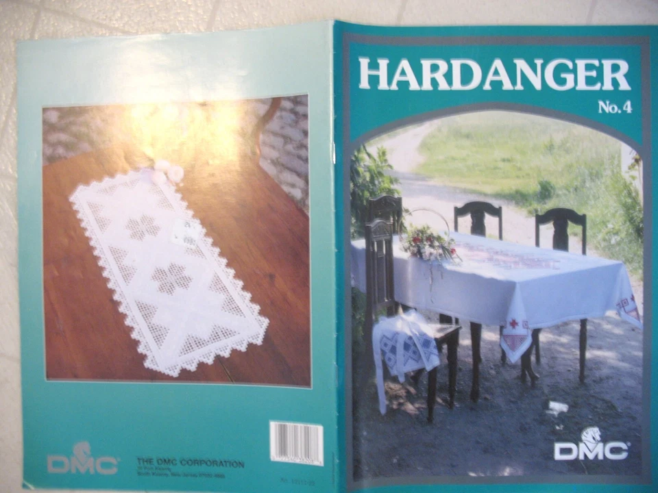 DMC HARDANGER Pattern BOOKS lot of 3 1990's runners doilies stitches + more - Image 2 of 4
