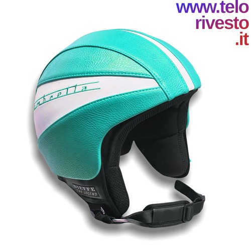 Casco Lambretta Vespa Vintage in pelle Verde Tiffany Ecopelle S,M,L,XL |  eBay
