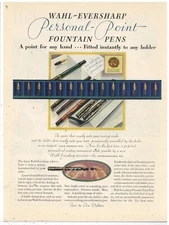 1929 Wahl Eversharp Fountain Pen Ad: Personal Point Style, 5-10 Dollars
