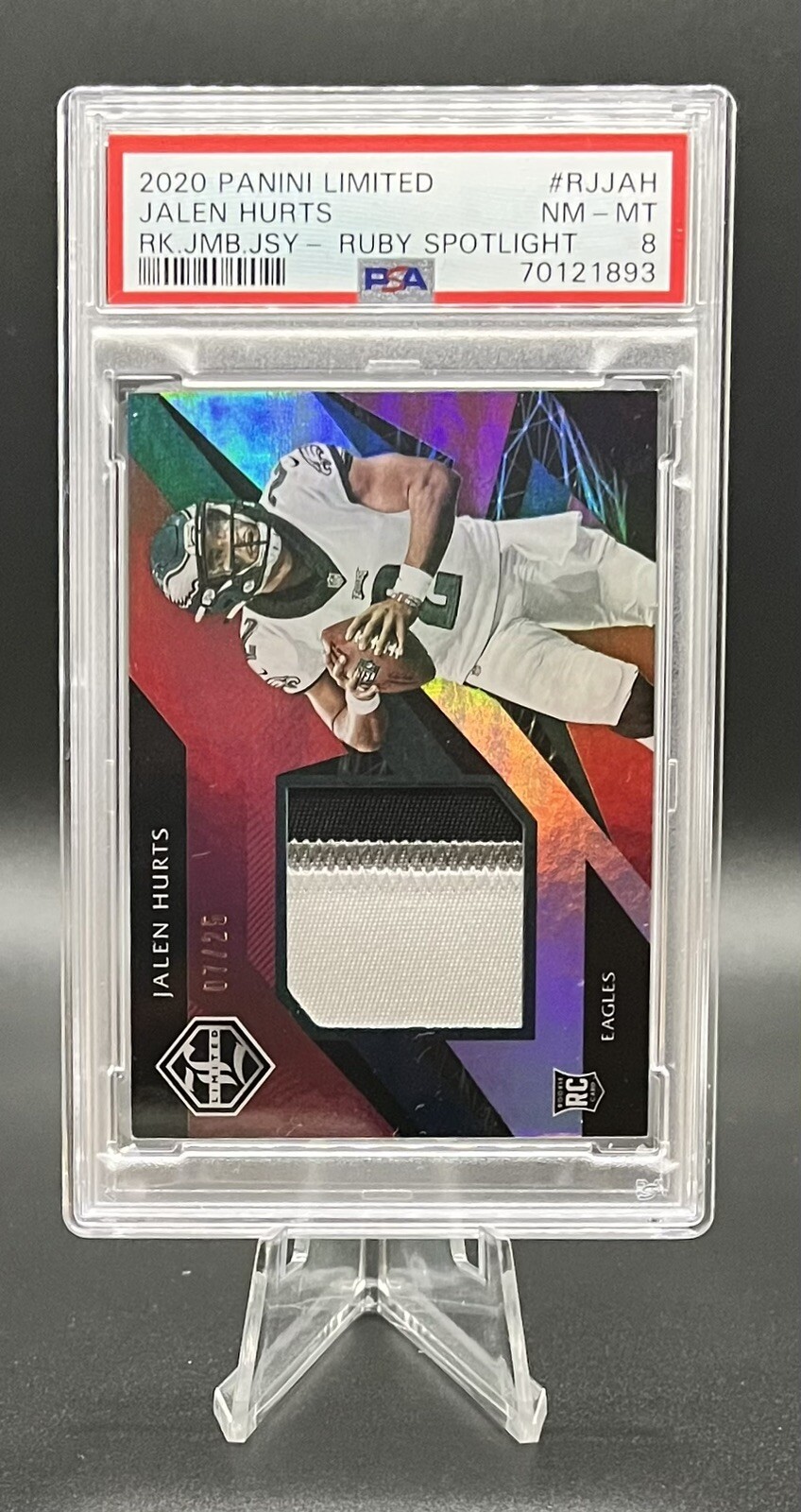 Jalen Hurts Panini Limited Rookie Jumbo Jerseys #RJJAH Ruby Spotlight