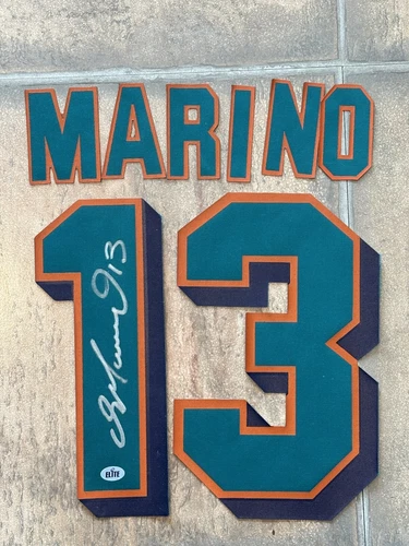 Dan Marino Signed Letter Number Elite Autograph Signature Miami Dolphins HOF