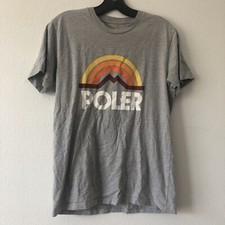 Poler Outdoor Stuff Camp Vibes Rainbow Crew Neck Short Sleeve T-Shirt Men Small