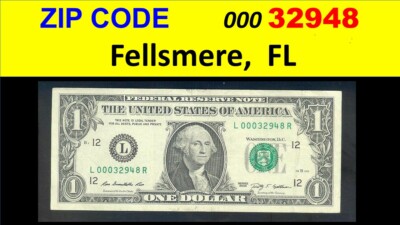 ZIP code == 32948 == Fellsmere , FL == cool note == L00032948R | eBay