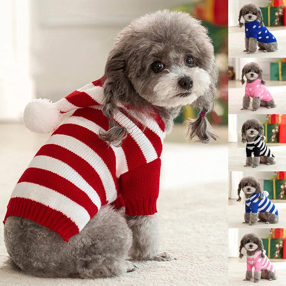 Pet Small Dog Warm Knit Sweater Clothes Puppy Cat Knitwear Costume Coat Vest -↔ - Image 2 of 4