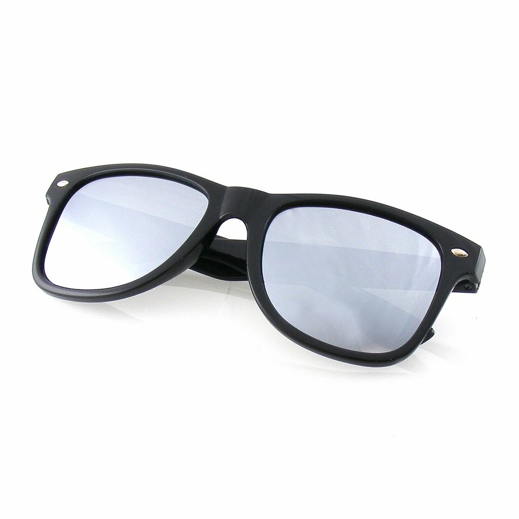 SUNGLASSES Mens Womens Black Flash Mirror Polarized Horned Rim Retro Sunglasses