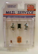 MAIL SERVICE FIGURES SET DIE CAST METAL 1:64 SCALE AMERICAN DIORAMA MIJO 2022