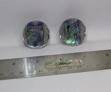 Two 1-1/4 " O.D. Paua abalone outrigger stop Big game lures wahoo marlin dolphin