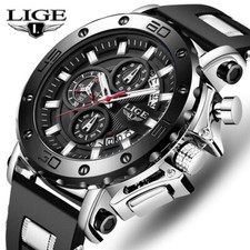 Sport Men's Watch Quartz Analog Chronograph Date Luminous Waterproof Wristwatch