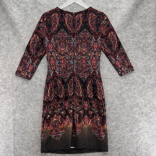 Antonio Melani Womens 3/4 Sleeve Dress Size 4 Paisley Whimsigoth Corporate Dark - Picture 5 of 12