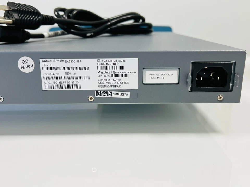 Juniper EX3300 48P EX3300-48P 48 Port PoE+ Gigabit Switch Excellent Condition! - Image 4 of 4