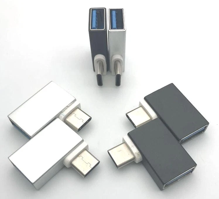 USB 3.1 Type-C Male to USB3.0 Female Converter OTG Adapter 90° Left Right Angle - Image 2 of 2