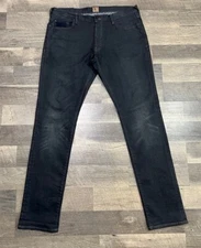 PrPs Mens 34 (36x34) Charcoal Waxed Dyed Slim Striaght Button Fly Denim Jeans 