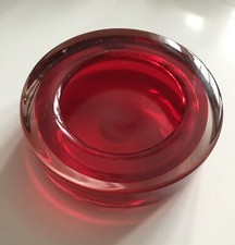 Whitefriars Red Glass Dish or ashtray