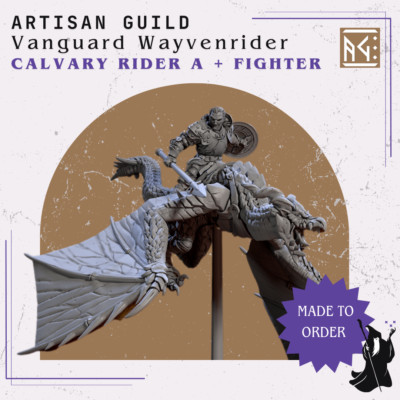 Vanguard Wayvenrider A V1 Fighter Dragon RiderDnD Miniature D&D RPG 40K Wargame