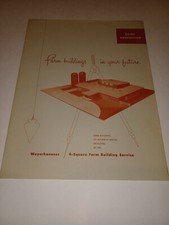 Vtg Weyerhaeuser 4- Square Farm Building Service-Dairy Production Brochure 2 pgs