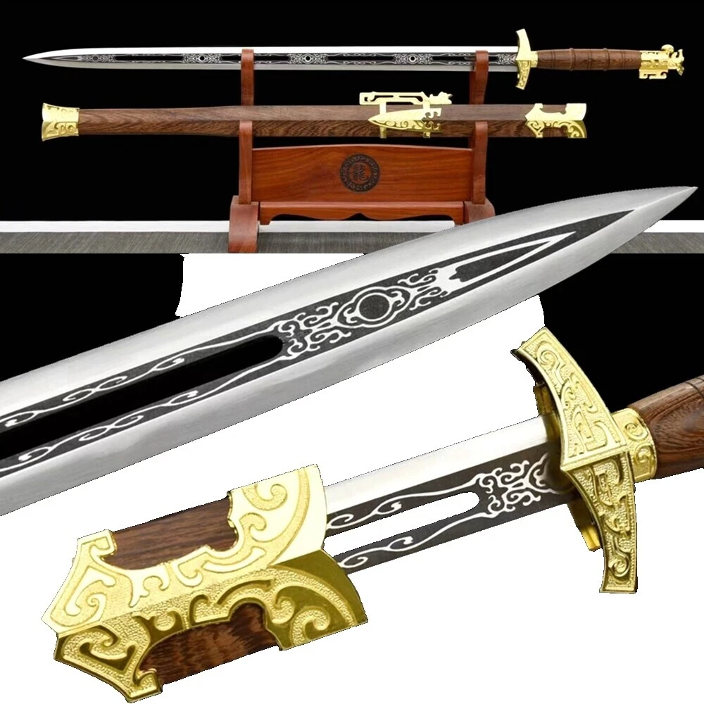 Stainless Steel Blade Ambidextrous Double-Handed Collectible Chinese Swords & Sabers