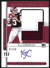 2021 National Treasures K.J. Costello #78 92/99 Rookie Patch Auto Bulldogs