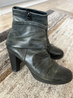 Damaris Lederhalbstiffel mit Abs. 7 cm dunkelgrau Größe 37