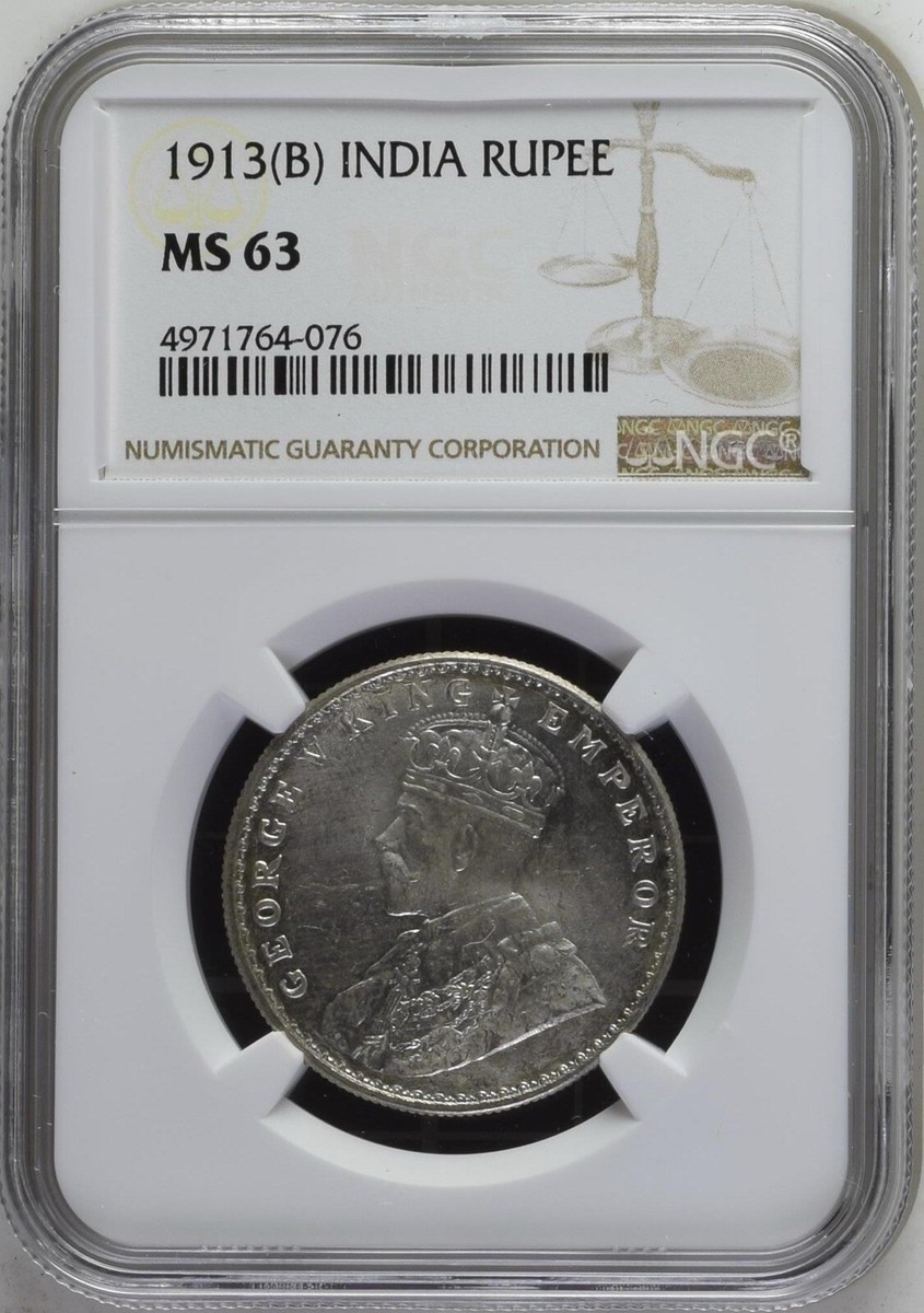 MS63 英領 インド ルピー 銀貨 1893B NGC india rupee India-British Victoria Silver 1893 B incuse Rupee XF .Nice