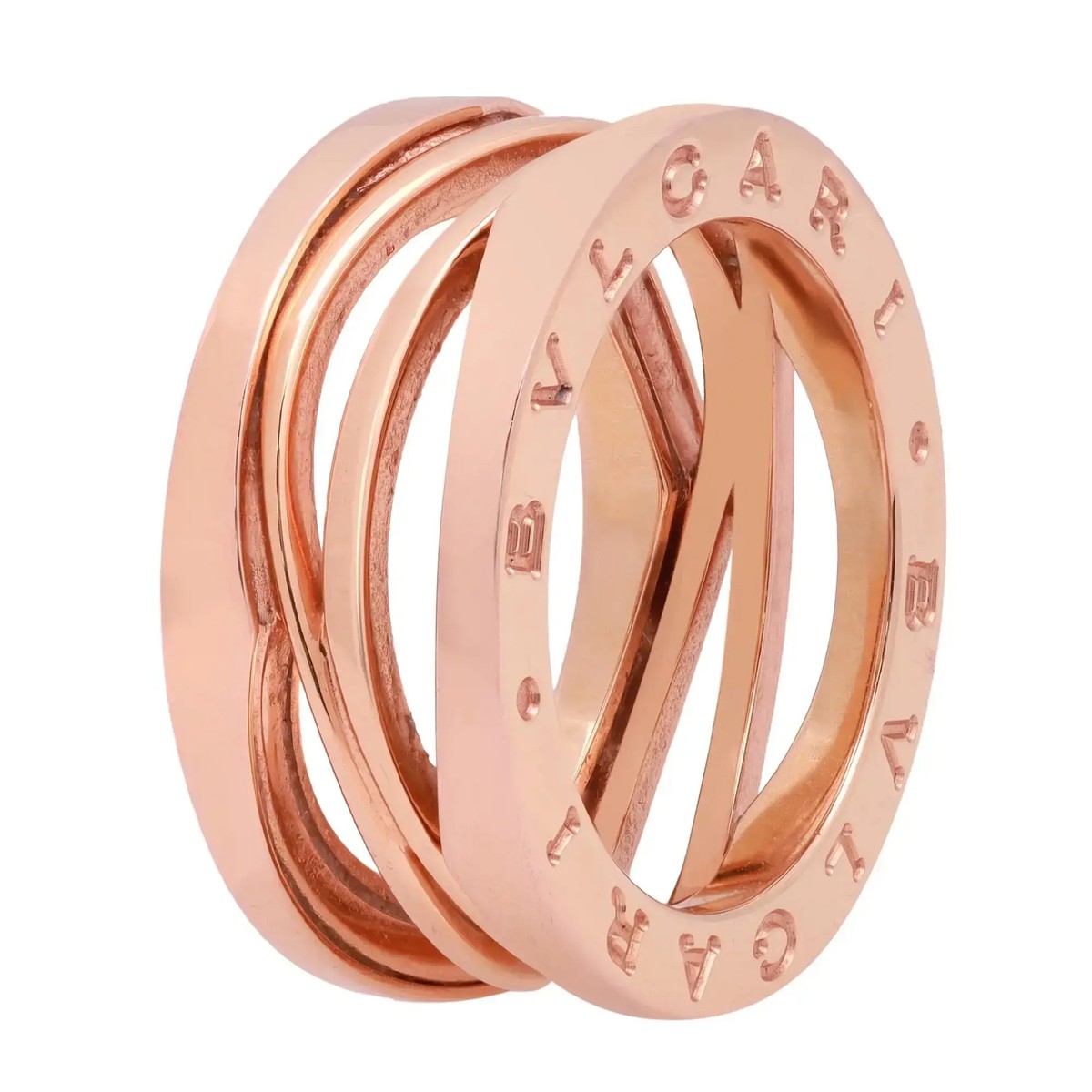 BVLGARI B.ZERO1 3バンド リング 52サイズ ロゴ刻印 Bvlgari B.Zero1 Design Legend Three Band Ring 18K Rose Gold Size