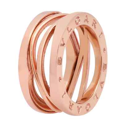 Bvlgari B.Zero1 Design Legend Three Band Ring 18K Rose Gold Size