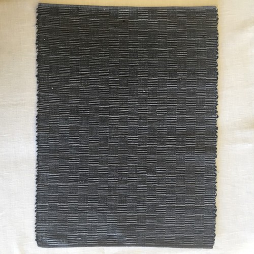 Placemats 6 Crate & Barrel Quadrate Detroit Grey 300-829 Cotton India Woven Edge - Picture 13 of 16