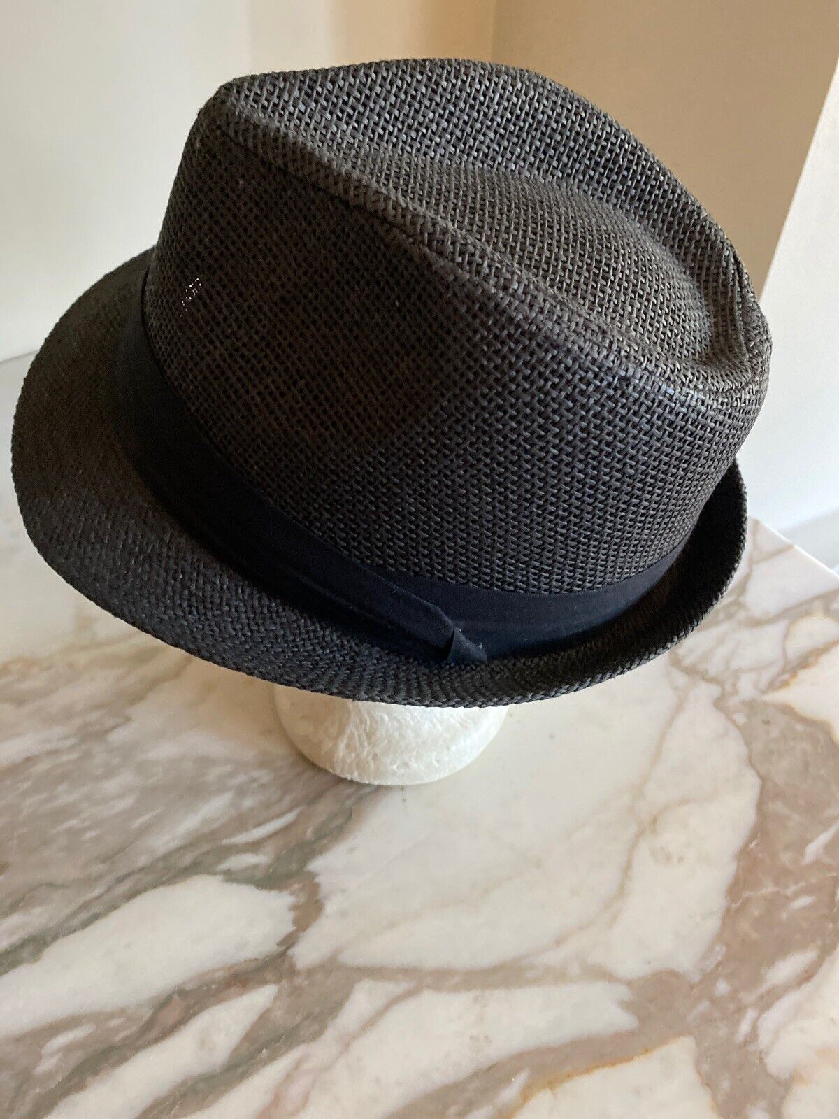 The Hatter Company Gray Fedora Straw Hat Cap Style 5143 |