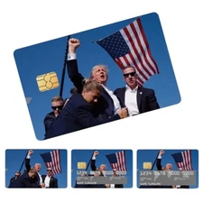 Lot x4 President Donald Trump FIGHT USA MAGA Debit Card Skin Cover Sticker 5117