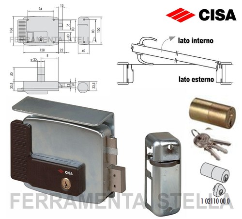 Serratura Elettrica CISA 11510-10 Per Cancelli | Entrata Destra 50 Mm | Sistema Autobloccante E Apertura Sicura