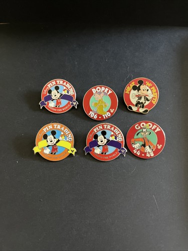 Disney Cast Lanyard Series 2005 Pins Lot of 6 - Mickey/ dopey/goofy -no backs