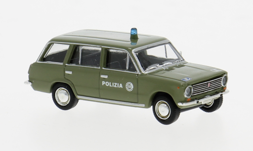 Brekina 1/87 Fiat 124 FamiliÄRe 1966 Polizei Statisches Modell Diecast-image