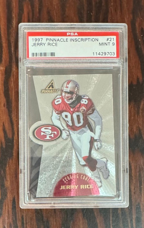 Jerry Rice 1997 Pinnacle Scoring Core #21 - PSA 9 - POP  1 - 1 graded higher
