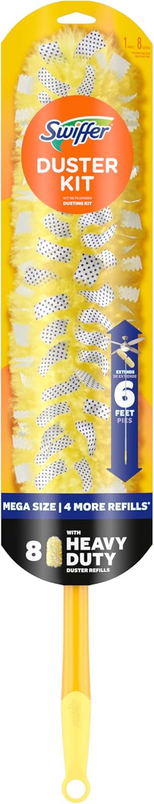 Swiffer Duster Kit, 6 Ft Extendable Handle + 8 Refills