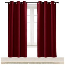 Christmas Red Blackout Window Christmas Curtain for Kitchen, Noise Reducing S...