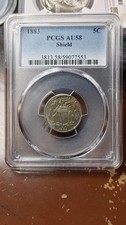1883 Shield Nickel 5C PCGS AU58 Nice Die Cracks                             5302