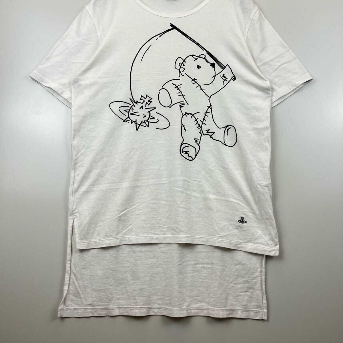 Vivienne Westwood Man Asymmetry Orb Bear White Tee T-Shirt