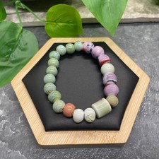 Handmade Ceramic Bead Beaded Stackable 6.25 Plus Stretch Bracelet New B494