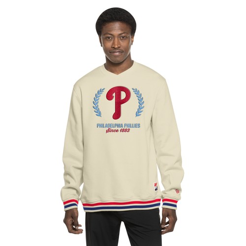 Men's New Era Cream Philadelphia Phillies Throwback Pullover Sweatshirt - Bild 4 von 5